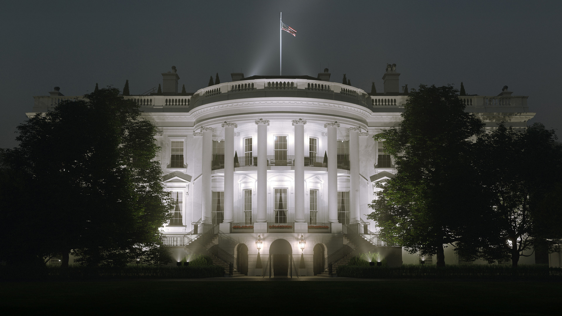 Weisses Haus Washington DC Nacht 1920X1080px